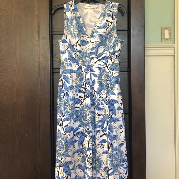 Modcloth Dresses & Skirts - Blue white and yellow flower print dress